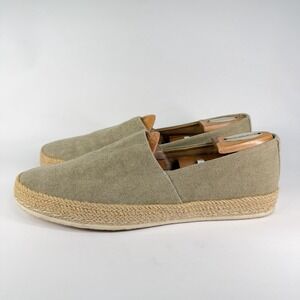 Bata Espadrilles Mens 43 10 Sage Light Green Low Slip On European Old Money